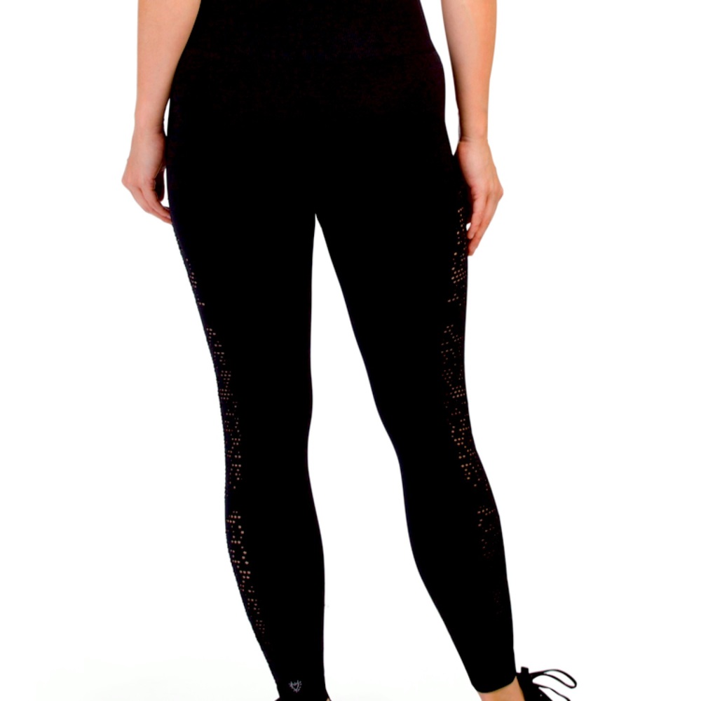 High waisted seamless laser cut side leggings